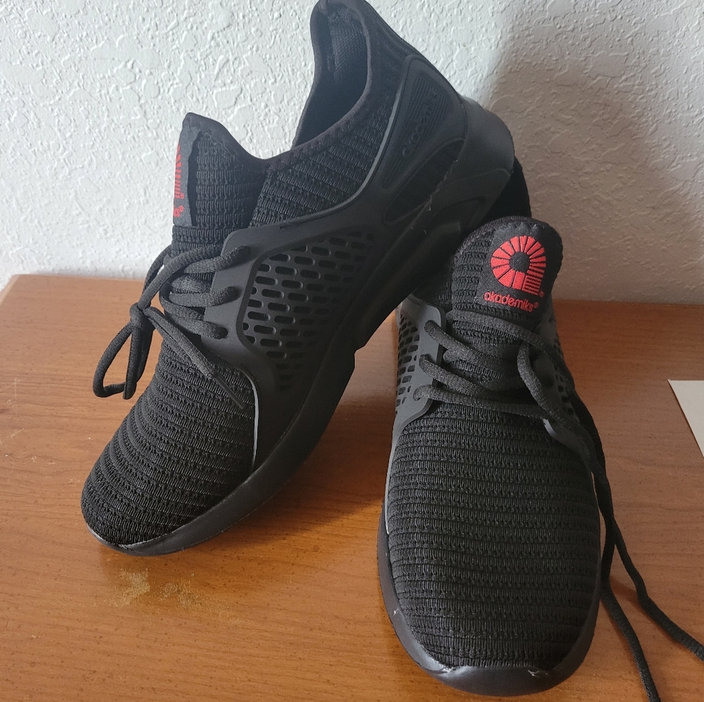 Akademiks shoes, red/black size 10